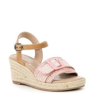 NEW SAM EDELMAN girls lucia buckle wedge in pink